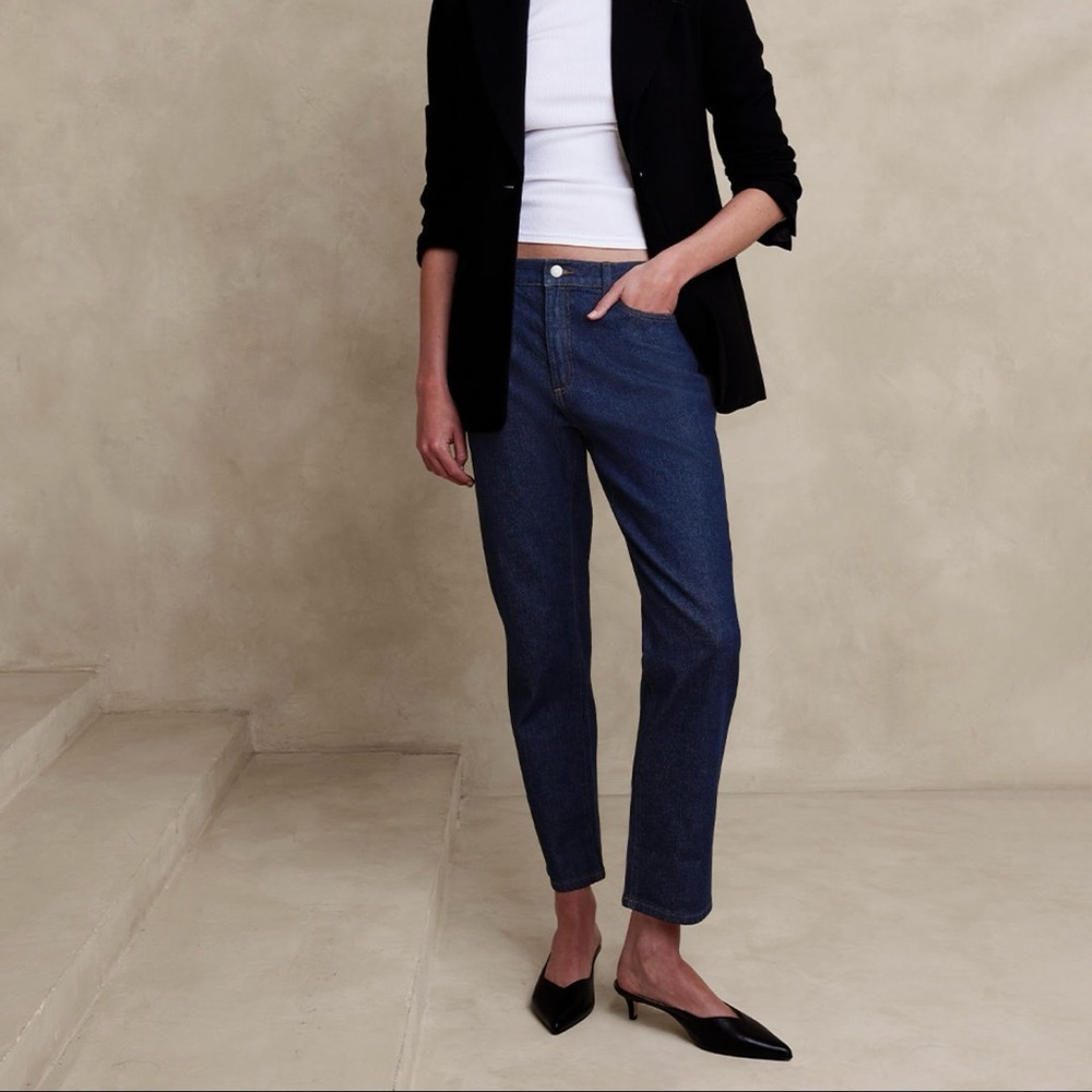 Banana Republic - Blue Denim Cropped Jeans, Waist 25